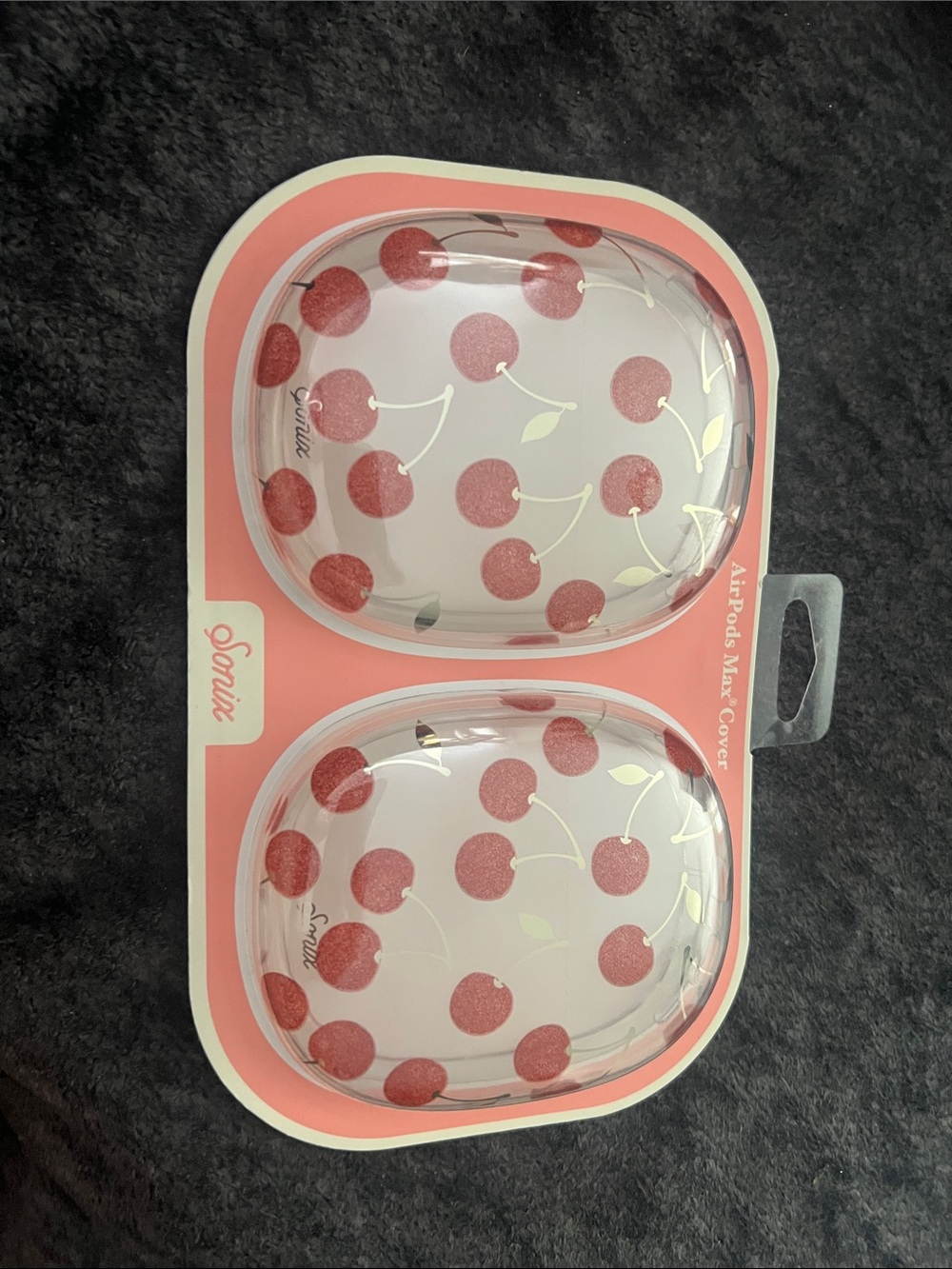 Sonix Cherry Pattern AirPods Max Case - Pink & Gold Accents NEW